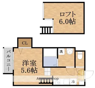 リバーサイドテラス中宮【1階】の間取り