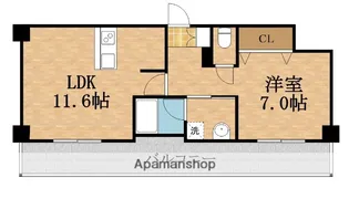 ララプレイスザ・京橋ステラ【5階】の間取り