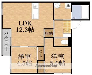 メゾルテ都島【2階】の間取り