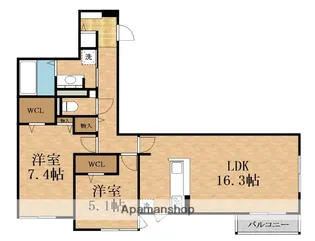 グランドール清水【2階】の間取り