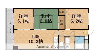 緑橋グリーンハイツ【6階】の間取り
