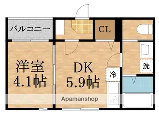 ハーモニーテラス新喜多東Ⅱ【1階】の間取り