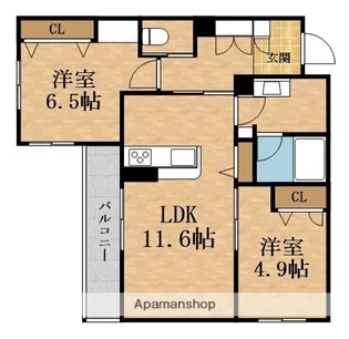 シャーメゾン アヴァンス【2階】の間取り