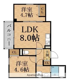 ラモーナ焼野Ⅱ【1階】の間取り