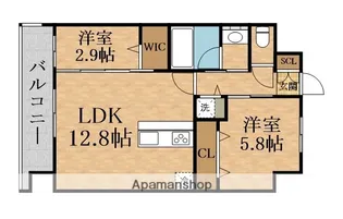 スプランディッドライズ新大阪ノース【13階】の間取り