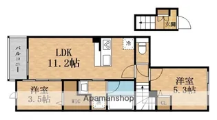 コート・ド・ボーヌ深江南南棟【2階】の間取り
