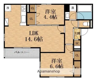 スペチアーレ中宮【2階】の間取り