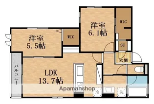 スペチアーレ中宮【3階】の間取り