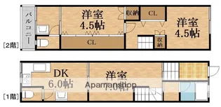 大阪府大阪市城東区東中浜9丁目【一戸建】の間取り