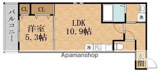 1LDKの間取り画像