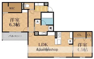 スペチアーレ小松【2階】の間取り