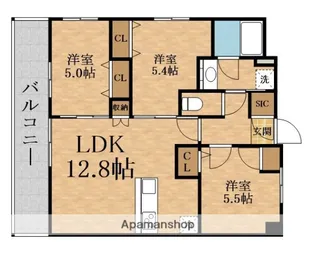 スプランディッド玉造DUE【10階】の間取り