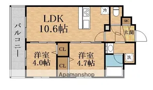 スプランディッド玉造DUE【8階】の間取り