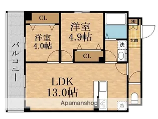 アルカンシェルコート緑橋【1階】の間取り
