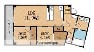 アルカンシェルコート緑橋【2階】の間取り