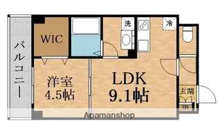 アルカンシェルコート緑橋【1階】の間取り