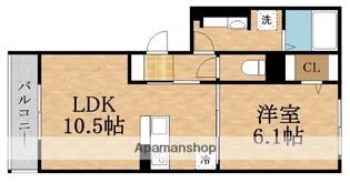 1LDKの間取り画像