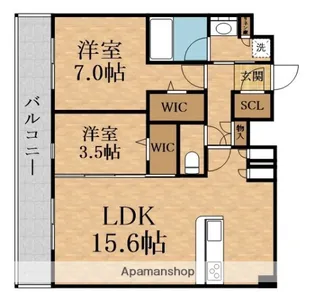プレサンス東淀川駅前プロ—シェ【15階】の間取り
