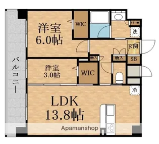 プレサンス東淀川駅前プローシェ【15階】の間取り
