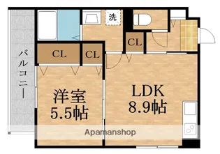 クリエオーレ下島町【1階】の間取り