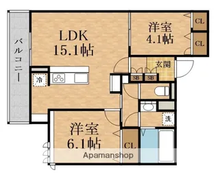 スペチアーレ城北公園【2階】の間取り
