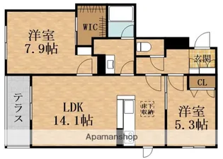 シャーメゾン深江北【1階】の間取り