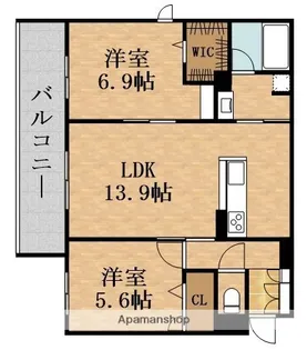 シャーメゾン深江北【2階】の間取り