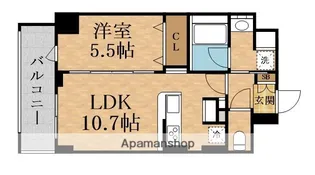 ハピネスガーデン新大阪【8階】の間取り