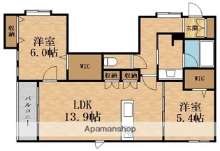内代レジデンスサウス【4階】の間取り