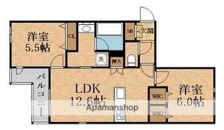内代レジデンスサウス【4階】の間取り