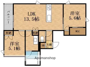 内代レジデンスサウス【2階】の間取り