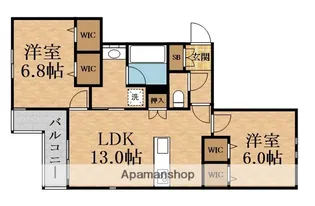 内代レジデンスサウス【2階】の間取り