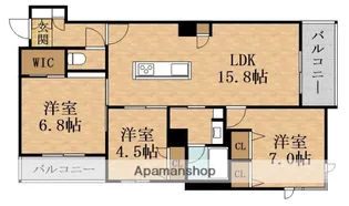 シャーメゾン ウィステリアカーサ【2階】の間取り