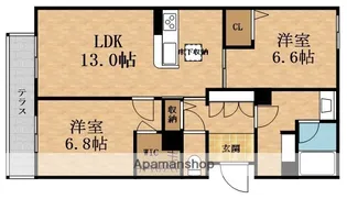 シャーメゾングランノード【1階】の間取り
