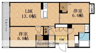 シャーメゾングランノード【2階】の間取り