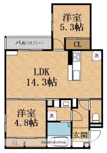 Clashist中宮3丁目【3階】の間取り