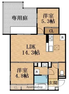 Clashist中宮3丁目【1階】の間取り