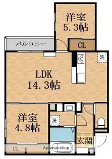 Clashist中宮3丁目【2階】の間取り