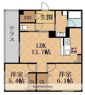 シャーメゾン ル リアン【1階】の間取り