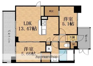 F-Crest Shin-Osaka【7階】の間取り