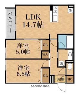 クラシスト瑞光【2階】の間取り
