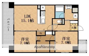 CLELIA(クレリア)新深江【5階】の間取り