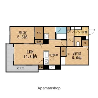ヘミングウェイ【1階】の間取り