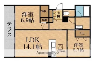 ヘミングウェイ【1階】の間取り