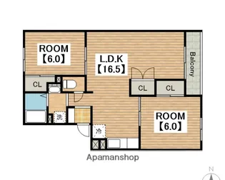 プレザント花田【2階】の間取り