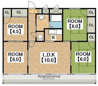 ロータリービルド南花田【4階】の間取り