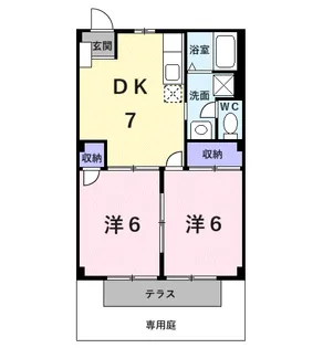 アメニティコーポA棟【1階】の間取り