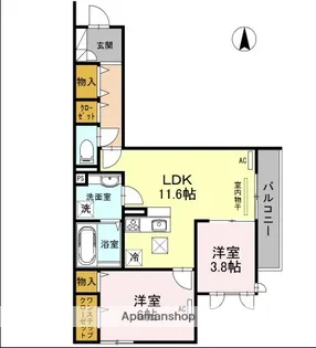 大阪府堺市北区南花田町【アパート】の間取り