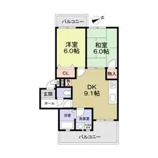 諏訪ノ森OMパレス【3階】の間取り