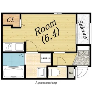大阪府大阪市西成区天下茶屋1丁目【アパート】の間取り